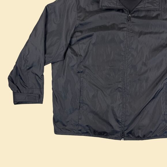 90s/Y2K black windbreaker by Lauren Ralph Lauren, size 2X zip up windbreaker - Picture 10 of 10